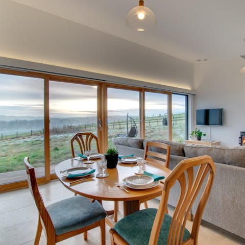 Enjoy breakfast accompanied by views of the rolling countryside