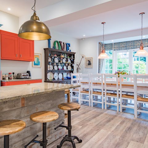 Entertain in the open-plan kitchen and dining area