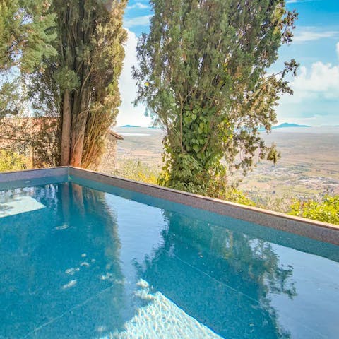 Take a dip in the pool and marvel at the breathtaking views around you 