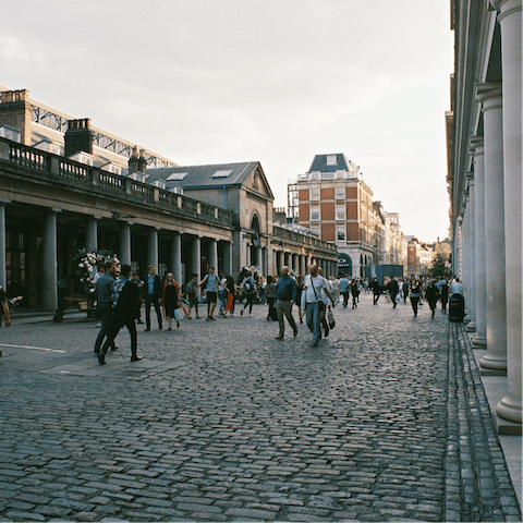 Spend an afternoon exploring Covent Garden, reached in forty minutes by public transport