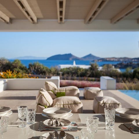 Serve up brunch at the alfresco dining area with gorgeous sea views