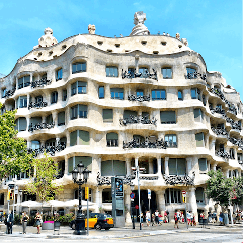 Soak up the Gaudi architecture of Casa Mila, within easy walking distance