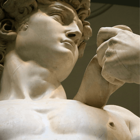 Admire the mesmerising works of Michelangelo at The Galleria dell'Accademia, a short drive away