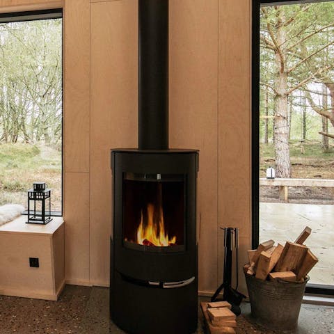 Light up the wood-burning stove for a cosy night in 