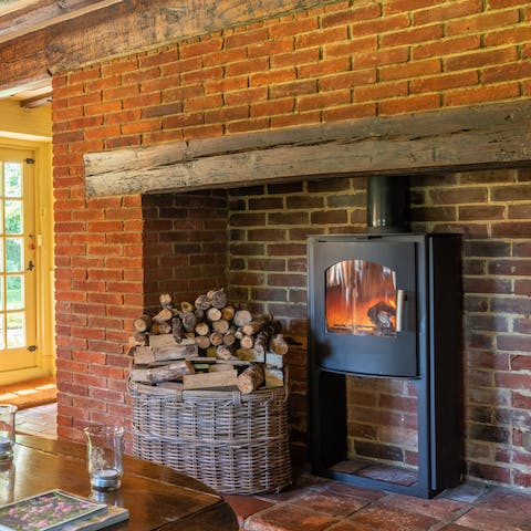 Get the wood burning fire roaring on chilly nights