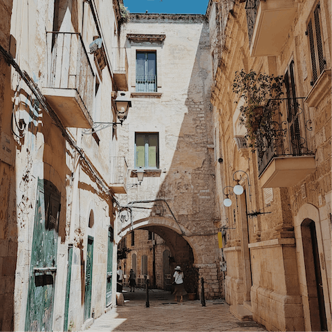 Explore the narrow streets of Bari – you're right in the centre