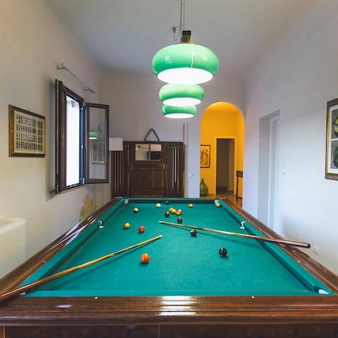 Lay down the gauntlet for a game of pool with your group
