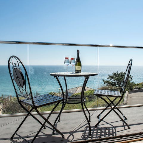 Enjoy an evening tipple outside on the terrace and breathe in the sea air
