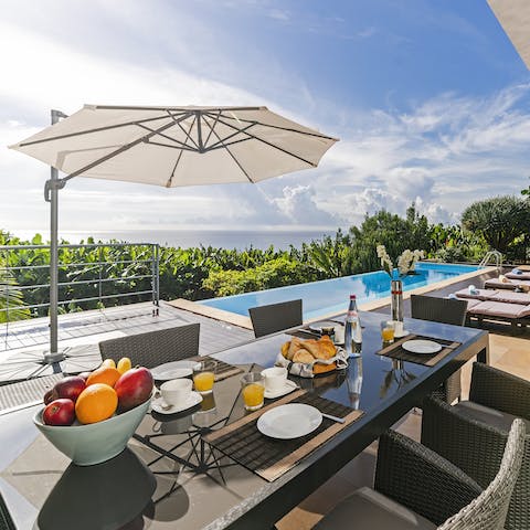 Tuck into delicious caldo verde while enjoying the views from your alfresco dining table