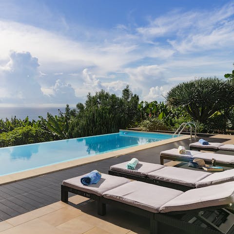 Relax on a poolside lounger or enjoy a blissful dip in your private outdoor pool