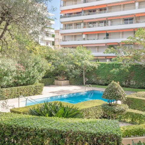 Hop in the communal pool for some family fun after an adventure