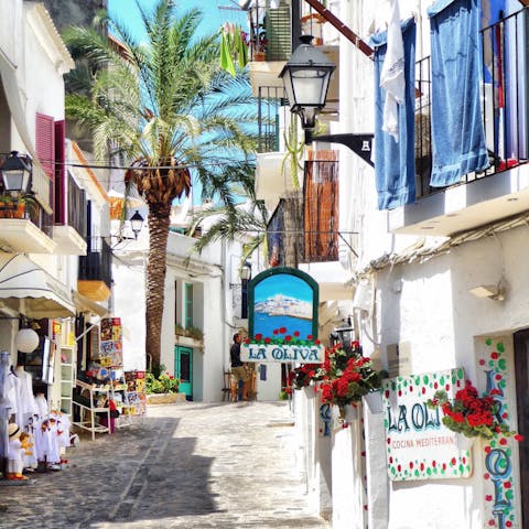 Wander the pretty streets of Ibiza Town – it's just seven minutes away