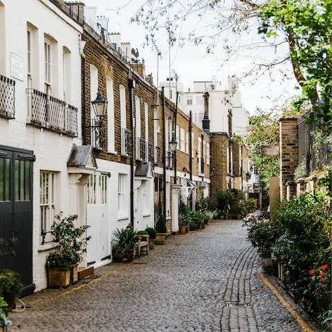 Search out the charming cobbled mews homes that dot this corner of the city