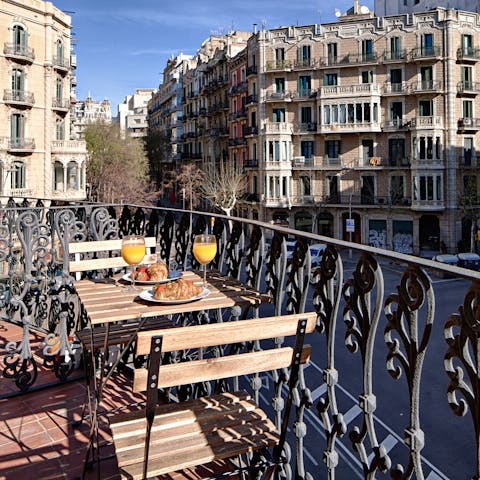 Brew up some coffee and wake up properly on the balcony