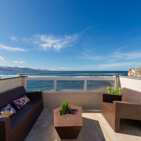 Get a gorgeous view of the sea from the terrace