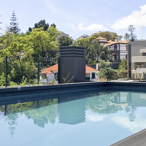 Cool down with a dip in the rooftop pool