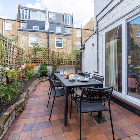 Enjoy an alfresco breakfast in the private patio garden