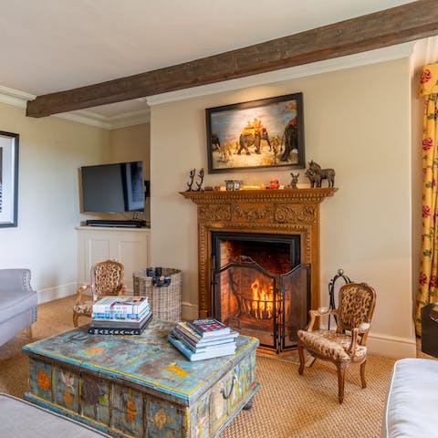 Come home from a bracing stroll through the English countryside and warm up by the fire