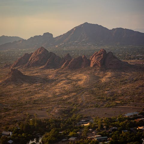 Cross Salt River and find yourself in the desert terrain of Papago Park in an hour