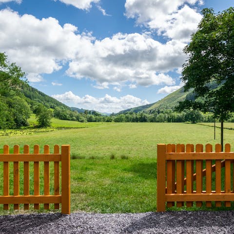 Wake up and head straight out into miles and miles of green fields and forests