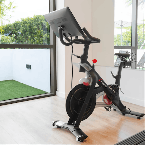 Work up a sweat in the shared fitness centre – we love the Peloton bikes