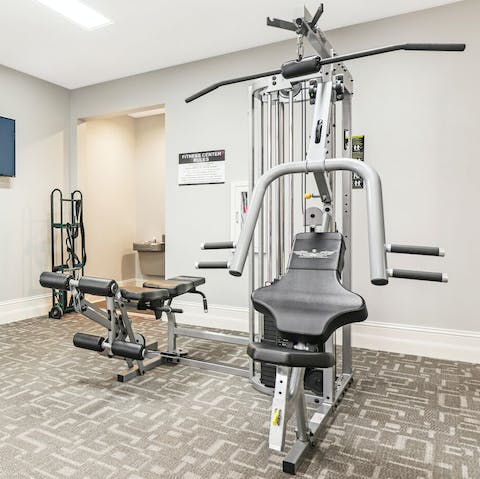 Work up a sweat in the communal gym