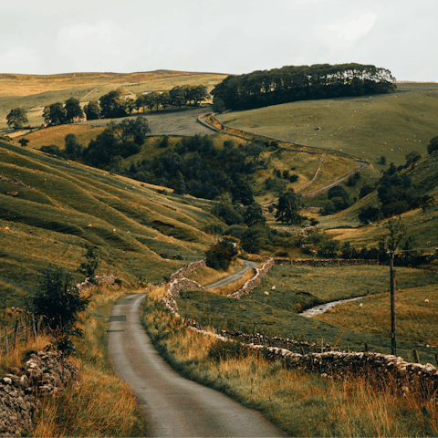 Explore the stunning landscapes of the Yorkshire Dales, just a nine-minute drive away 