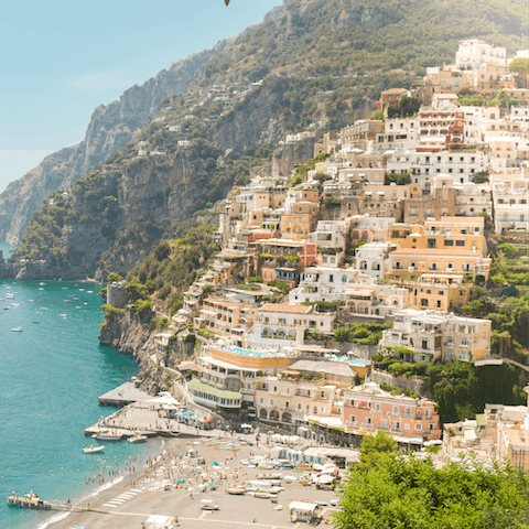 Walk just three minutes to the cosy beach