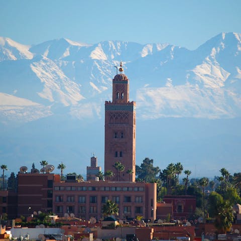 Awaken the senses with a trip to the bustling heart of Marrakech – a short drive away