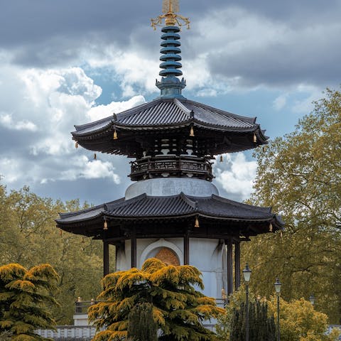 Go for a morning jog through Battersea Park, a ten-minute stroll away