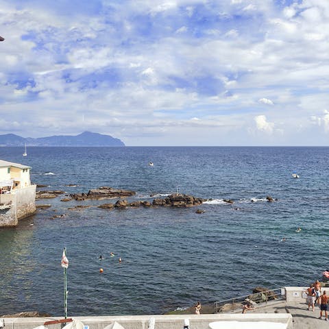 Marvel at the stunning views of the Boccadasse Bay from your window