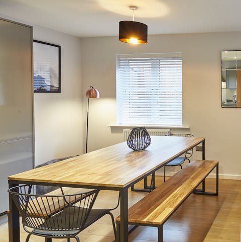 Cook up a feast of fresh seafood and serve it up at the dining bench