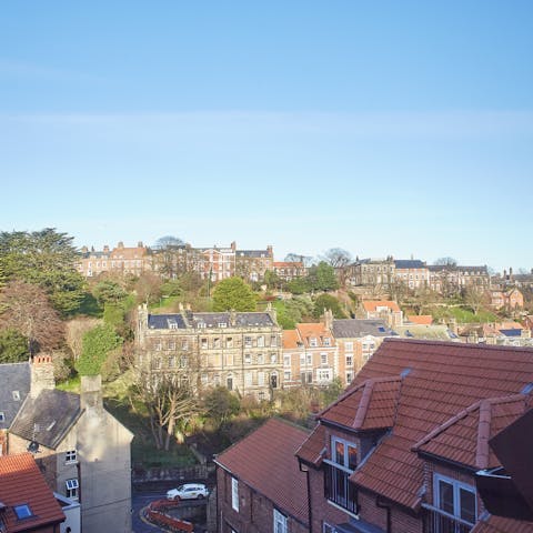 Admire the picturesque views across Whitby's rooftops from your window