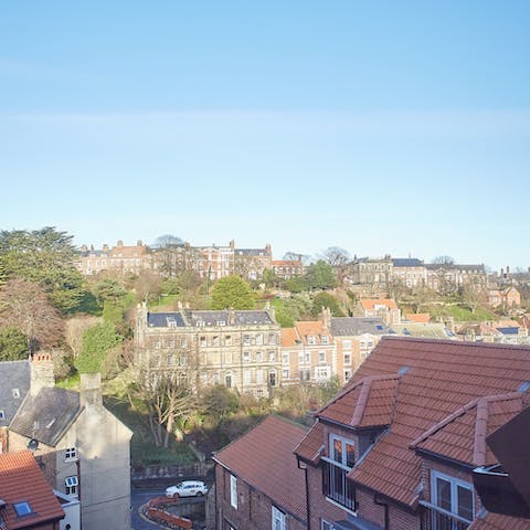 Admire the picturesque views across Whitby's rooftops from your window