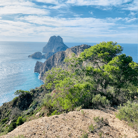 Drive over to Cala d'Hort and watch the sun sink below the horizon