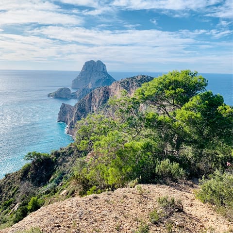 Drive over to Cala d'Hort and watch the sun sink below the horizon