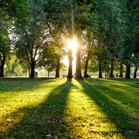 Enjoy a relaxing stroll around nearby Hyde Park