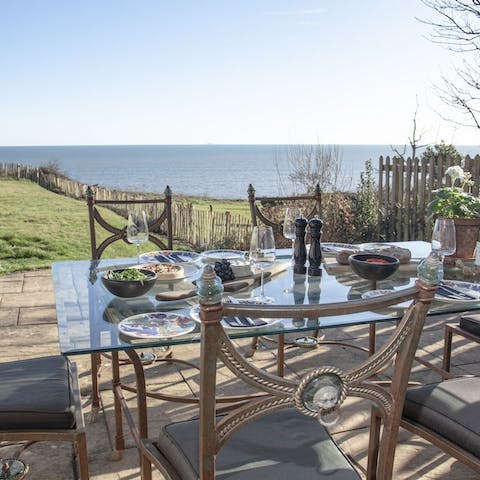 Serve up some posh fish and chips at the alfresco dining area with a view