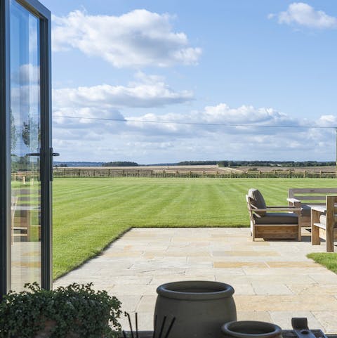 Look out over views of the surrounding Cotswold countryside