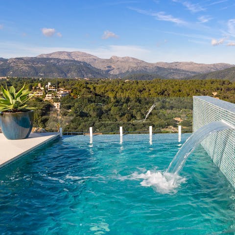 Take a dip in the pool with stunning views all around you 