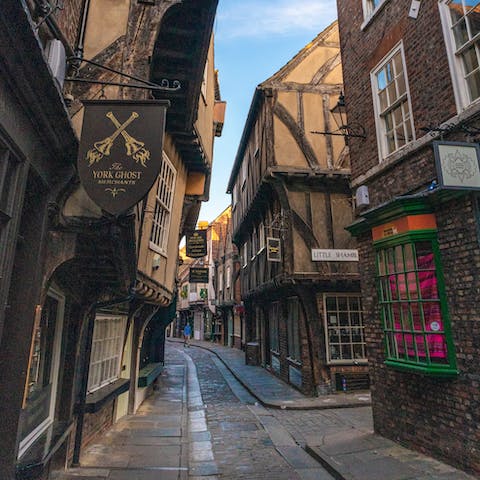 Meander through the iconic Shambles – it's fifteen minutes away on foot