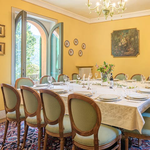 Come together for a big meal in the formal dining room