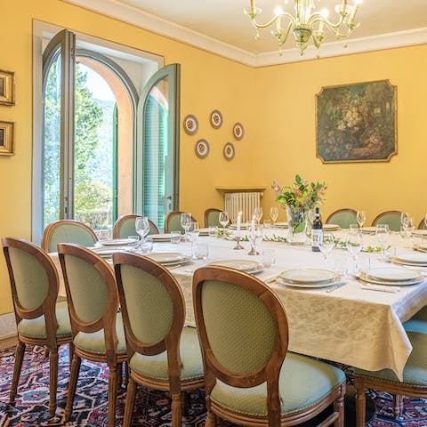 Come together for a big meal in the formal dining room