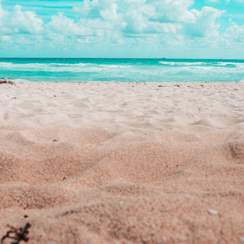 Walk just four minutes to the soft, golden sands of the beach