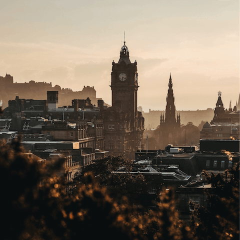 See both sides of Edinburgh from your location in between the New and Old town
