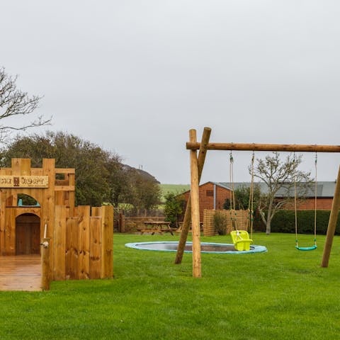 Keep the kids entertained for hours at the playground in the garden