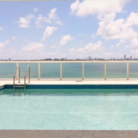 Swim bay-side in the heated outdoor pool