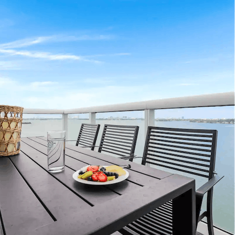 Enjoy dinner with a view on your private balcony