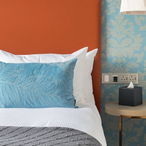Get a great night's sleep in the comfy bedrooms
