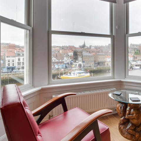 Sit back with a cup of tea and watch the harbour from your window